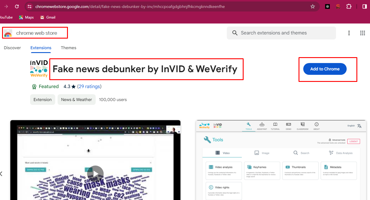 Fake news debunker by InVID & WeVerify