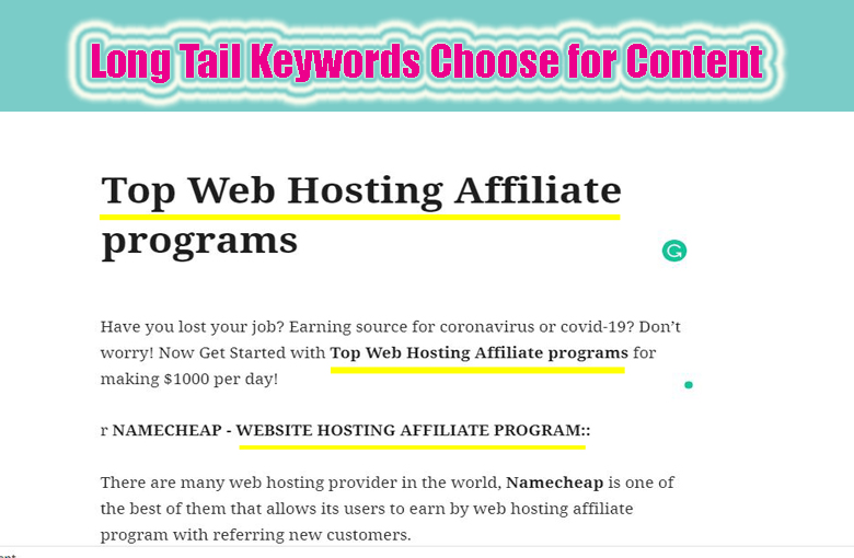 Long Tail Keywords