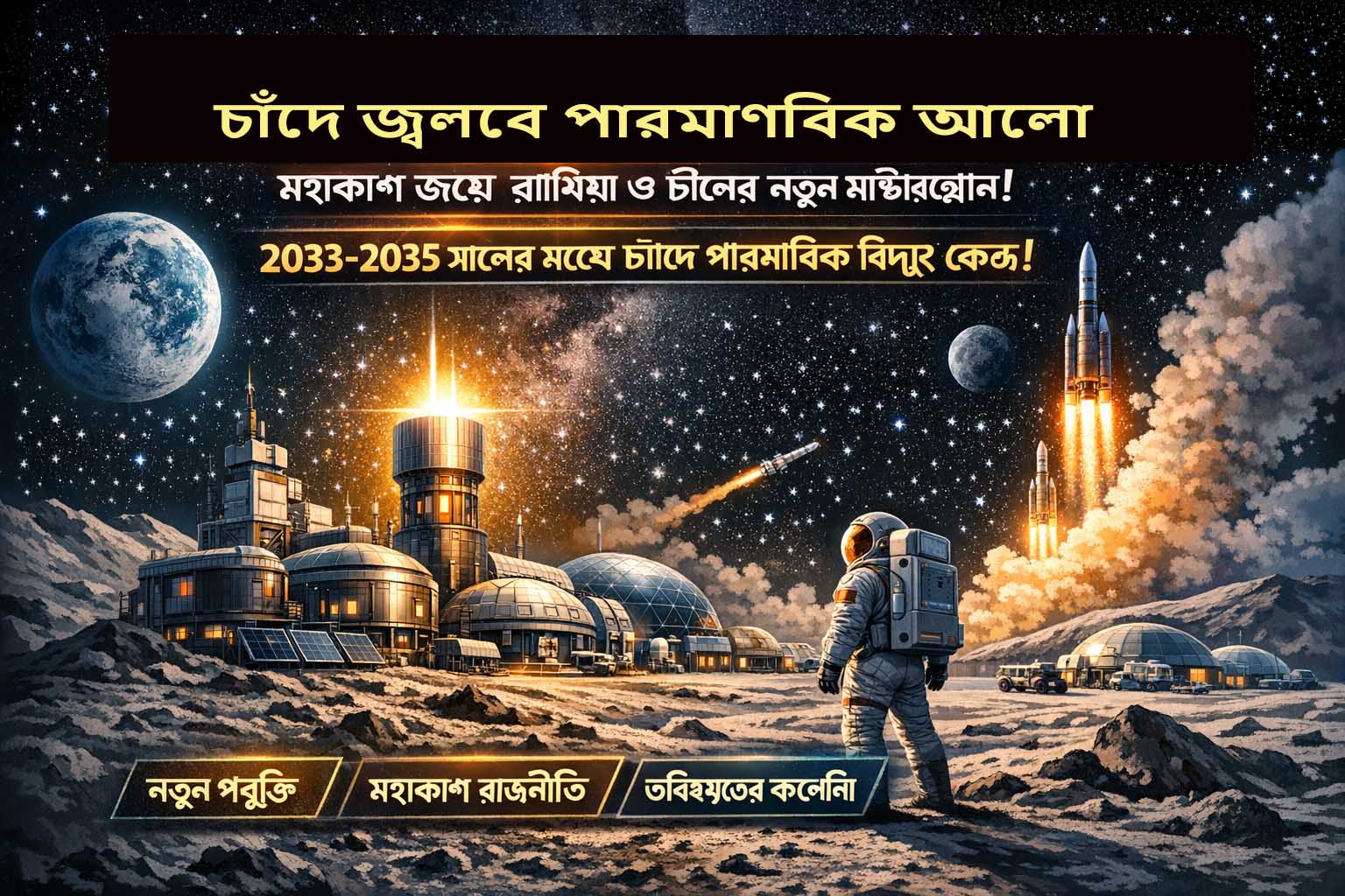 চাঁদে জ্বলবে পারমাণবিক আলো: মহাকাশ জয়ে রাশিয়া ও চীনের নতুন মাস্টারপ্ল্যান!